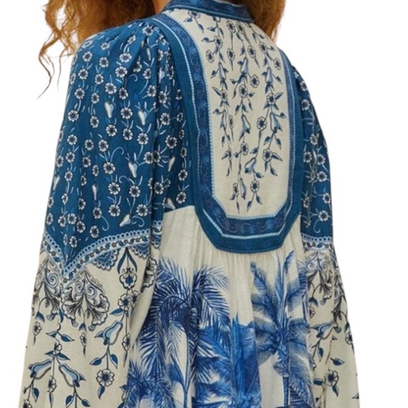 Farm Rio Palm Tree Beach Off-White Mini Dress NWT - Picture 6 of 15